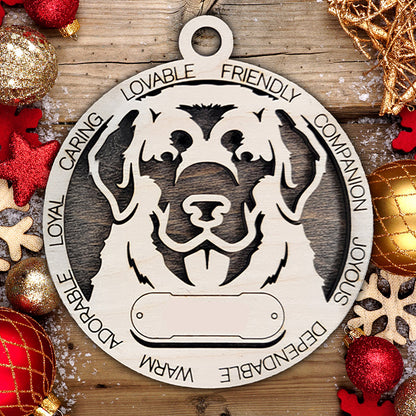 Personalized Dog Christmas Ornament – Custom Breed Keepsake Gift - Dog Breeds A-G