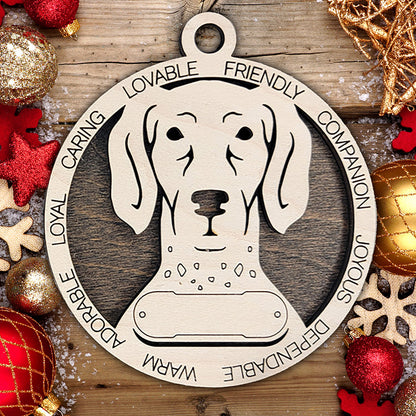 Personalized Dog Christmas Ornament – Custom Breed Keepsake Gift - Dog Breeds H-Y