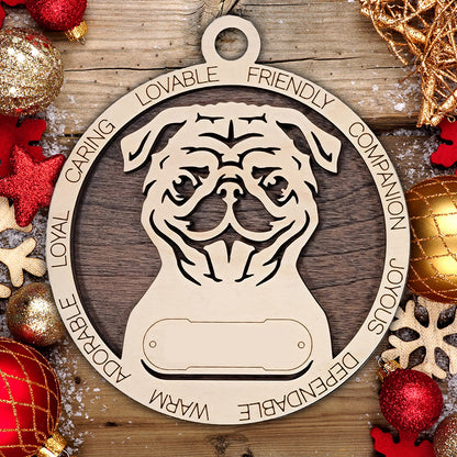Personalized Dog Christmas Ornament – Custom Breed Keepsake Gift - Dog Breeds H-Y