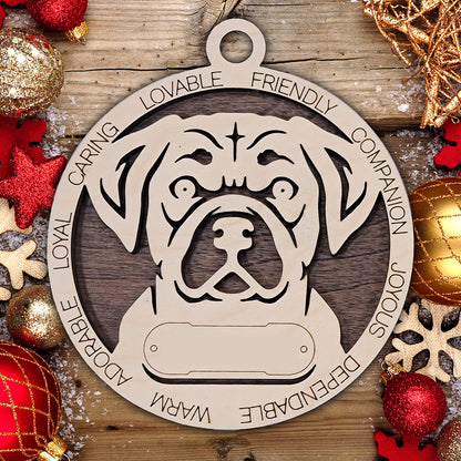 Personalized Dog Christmas Ornament – Custom Breed Keepsake Gift - Dog Breeds H-Y