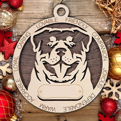 Personalized Dog Christmas Ornament – Custom Breed Keepsake Gift - Dog Breeds H-Y