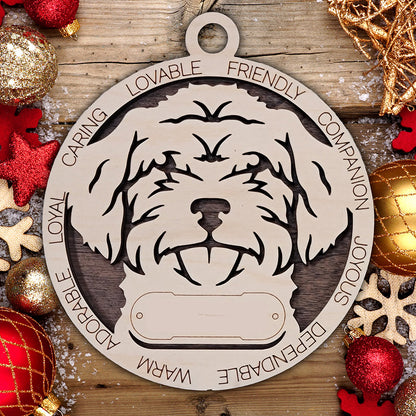 Personalized Dog Christmas Ornament – Custom Breed Keepsake Gift - Dog Breeds H-Y