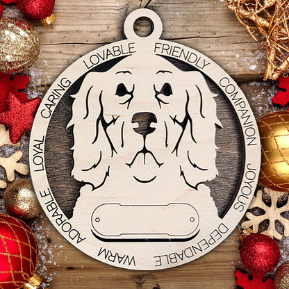 Personalized Dog Christmas Ornament – Custom Breed Keepsake Gift - Dog Breeds H-Y