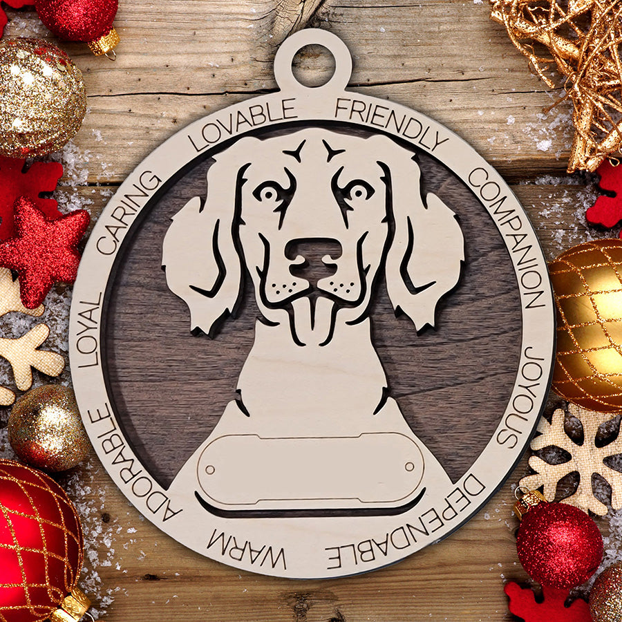 Personalized Dog Christmas Ornament – Custom Breed Keepsake Gift - Dog Breeds H-Y