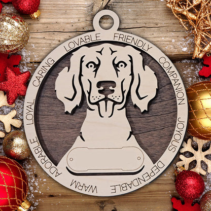 Personalized Dog Christmas Ornament – Custom Breed Keepsake Gift - Dog Breeds H-Y